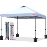 MASTERCANOPY Durable Ez Pop-up Canopy Tent with Roller Bag (10'x10' White)