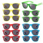 Bramble 12 Kids Sunglasses Multipack - Neon Childrens Sunglasses for Kids Party, with UV Protection, Party Bag Fillers