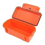 Anti-Pressure Shockproof Box, Waterproof Container, Plastic Dry Storage Box Floating Survival Dry Case for Outdoor Camping Boating Kayaking - Orange