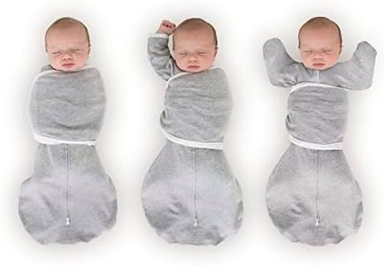 SwaddleDesigns 6-Way Omni Swaddle Sack for Newborn with Wrap & Arms Up Sleeves & Mitten Cuffs, Easy Swaddle Transition, Better Sleep for Baby Boys & Girls, Heathered Gray, Small, 0-3 Months