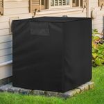 Aozzy Central Air Conditioner Covers for Outside Units Heavy Duty Ac Cover for Outdoor Unit Square Winter Withstand The Rain and Snow, Or Nuts Fit Up to 24x24x22 inchs (Black, 24*24*22 inchs)