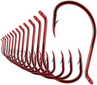 Octopus-Hook-Fishing-Beak-Circle-Hooks-Freshwater-Red-Black-100-50 Pack (1-Red, Size:2 50-Pack)