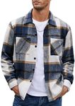 COOFANDY Mens Long Sleeve Button Down Shirts Casual Plaid Shirt Lightweight Flannel Shirt Jacket