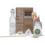 8pc Happy Gut Pro Complete Water Kefir Starter Kit - Water Kefir Supplies Includes All You Need | Water Kefir Grains Grown in Organic Specialty Sugars and Natural Spring Water