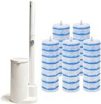 Disposable Toilet Brush Cleaning System With 50pcs Toilet Wand Refills for Clorox,Toilet Bowl Brush and Holder Set，Wall Mounted Disposable Toilet Bowl Cleaners Brush Kit for Bathroom Cleaning