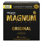 TROJAN Magnum Large Size Lubricated Latex Condoms, 30 Count