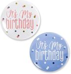 Zyozique® 2 Pcs It's My Birthday Button Badge Pins | Birthday Party Decorations Badge For Girls & Boys | Birthday Decorations Sign Button Badge | Birthday Party Pins for Adults, Kids, Men or Women