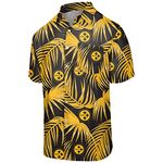 FOCO Men's NFL Team Logo Floral Aloha Tropical Button Up Shirt