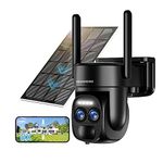 [ 8X Zoom ] 4K 5Dbi Security Camera Wireless Outdoor,360°PTZ Camera Surveillance Exterieur for Home Security, Battery Camera with Motion Detection,Auto Tracking,Night Vision,Spotlight/Siren,IP66