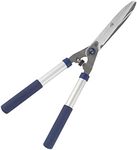 Spear & Jackson Shears Hedge Knotched Blade with Soft Grip Aluminium Handle, Sliver/Blue