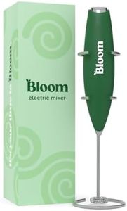 Bloom Nutrition Milk Frother Hand Mixer, Stainless Steel Electric Matcha Whisk, Handheld Mixer for Coffee, Greens, Protein & More, Battery Operated, Easy to Clean & includes Whisk Stand