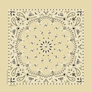 Carolina HAV, A, Hank Paisley Bandanna, 22-Inch by 22-Inch, Beige