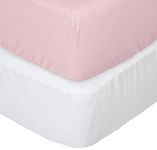 aBaby Crib Mattress Protector and Sheet Combo, Pink