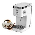 AGARO Regency Espresso Coffee Maker, Adjustable Pressure up to 20 Bars, Cappuccino Coffee Maker with Adjustable Foaming Milk Frother Wand for Steam Espresso, 1.2L Removable Water Tank, 1350W, White