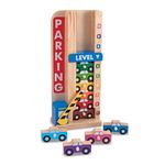 Melissa and Doug Stack and Count Wooden Parking Garage with 10 Cars, Great Gift for Girls and Boys - Best for 3, 4, and 5 Year Olds