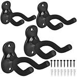 4 Pack MOREYES Guitar Hangers, Wall Mount Hanger Hook Holder Stand for Acoustic, Electric, Ukulele, Bass, Guitar