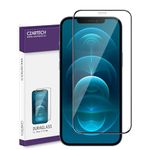 CZARTECH Full coverage Tempered Glass Screen Protector for iPhone 12 pro Max Edge to Edge Screen Guard with Easy Cleaning Kit 6.7” Inch (Pack of 1)