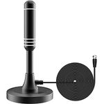 TV Antenna-Indoor Outdoor Digital HDTV Antenna with Magnetic Base, 70+ Miles Range,10ft Coax Cable Amplifier Signal Booster, Support 4K 1080P for All TVs