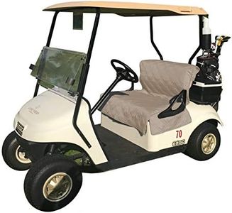 Reversible Golf Cart Seat and Back Cover, Black and Taupe