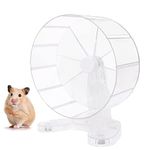 Hi-ERA Super Silent Hamster Wheel, 8.5 Inches Small Animal Exercise Wheel for Gerbil, Syrian & Dwarf, 1 Way to Place (Tabletop Only), Clear