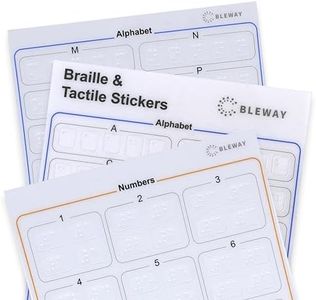 BLEWAY Braille Stickers with Alphabet‌ and Number - Low Vision Aids Raised Tactile Dots for Elderly, Blind