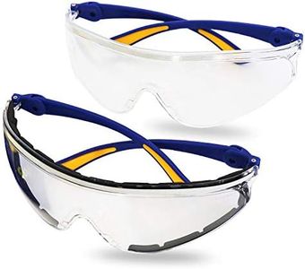 S&R Lunettes de Protection et sécurité au Travail, Bricolage, Vélo. Verres en polycarbonate transparent. Anti rayures et anti-UV – 2 pièces
