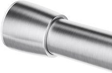 iDesign 78570 Shower Curtain Rail, Short Stainless Steel Tension Rod with no Drilling, Modern Telescopic Shower Curtain Pole for Bathroom and Shower, Matte Silver, 109 - 191 cm