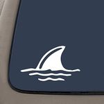 NI161 Shark Fin in Water- Die Cut Vinyl Window Decal/sticker for Car or Truck 3.5"x6"