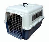 Dog Trust Plastic Flight Cage Iata Approved for Pets 24 Inch (Blue and White)