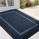 Arotive Front Door Mat Outdoor Indoor Entrance, Non Slip Heavy Duty Sturdy Natural Rubber Mat, Durable & Fade Resistant, Easy Clean Low Profile Welcome Mat for Entryway and Patio, 30 x 17, Navy