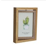 BELLYPIG Rotatable Wooden Photo Frame | Double-Sided Display | Eco-Friendly | Durable | Ideal for Home, Office, Store Decor | Photo Frame for Couples, Brides & Family (Single Photo Frame)