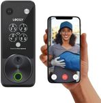 Lockly Vision Zeno Smart Lock with Video Doorbell Camera, Fingerprint Keyless Entry with Apple Home Key, Wi-Fi Deadbolt for Front Door, PIN Genie Keypad, App Remote Control, 2 Rechargeable Batteries