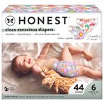 The Honest Company Club Box Diapers with TrueAbsorb Technology, Strawberries & Bunnies, Size 6, 44 Count