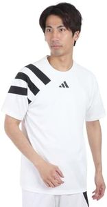 Adidas MKP02 Men's Soccer Short Sleeve T-Shirt Fortore 23 Jersey, White/Black (IK5745), L