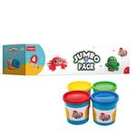 FUN DOUGH Fundough Funskool Jumbo Pack, 4 Tubs Of Dough, 125Gms Each, Multicolour, Dough, Toy, Shaping, Sculpting, 3 Years And Above