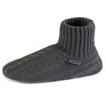 RockDove Women's Cable Knit Slipper Socks with Non-Skid Grip, 3/4 UK, Grey