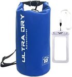 Ultra Dry Premium Waterproof Bag, Sack with Phone Dry Bag and Long Adjustable Shoulder Strap Included, Perfect for Kayaking/Boating/Canoeing/Fishing/Rafting/Swimming/Camping, Blue, 10 L