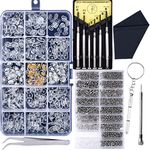 JANYUN Upgrade Version Eyeglass Repair Kit,1500 Pcs More Complete Glasses Screws Kit and Nose Pads with 6 Pcs Screwdrivers and 3 Pcs Tools for Glasses, Eyeglasses and Sunglasses Repair