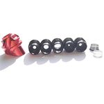 SHARROW Archery 37 Degree Peep Sight Aluminum Hooded with 5pcs Inner Core and Clarifier Lens Aperture Kit (Red, 6x lens)