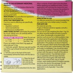 Johnsons Spot On Cat Wormer, 2-Pack – Easy Deworming Treatment