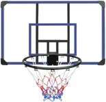 Wall Mounted Basketball Stand 45" x 29" Shatterproof Backplate Folding Basket Durable and All-Weather Mesh Construction for Indoor and Outdoor Use