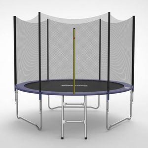 GALACTICA 8FT Round Trampoline Set Outdoor Garden Safety Net Enclosure Spring Jump Mat Padding Ladder GT-TS-01 Blue