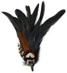 ZUCKER - Hat Feather Trims - Roaring 20s Flapper Style Feather Pick - Costume - Cosplay - Millinery - Floral Arrangements - Brown/Black - Rooster