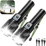 SKNSL Flashlights High Lumens Rechargeable, 990,000 Lumens High Powerful Flash Lights, Super Bright Tactical Handheld Led Flashlight with 5 Modes, Waterproof for Camping,Emergencies