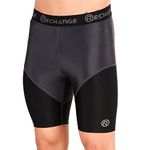 ReDesign Apparels Recharge DC Compression Shorts Tights for Men, Running, Gym & Multi Sports (X-Large, Black/Grey)