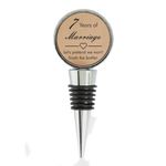 7th Wedding Anniversary Engraved Copper Bottle Stopper, 7 Years Married (Let's Pretend We Won't Finish The Bottle)