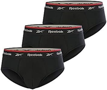 Reebok Men's Wiggins Boxer Briefs (Pack of 3), Black, M
