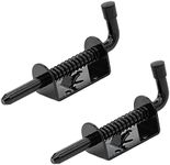 5 Inch Spring Loaded Latch Bolt, Heavy Duty Spring Loaded Latch Pin Door Lock,1/2" Pin Shed (2, Black)