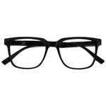 OPULIZE LEO Reading Glasses - Large Rectangular Frame - Black - Mens Womens - Spring Hinges - R55-1 - +2.00