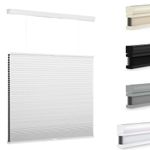 Youngoo Cordless Top Down Bottom Up Cellular Shades, Blackout Honeycomb Pleated Blinds, Room Darkening Honeycomb Shades for Windows, Light Control, Size 36" W x 72" H, White, CEL36WT72G